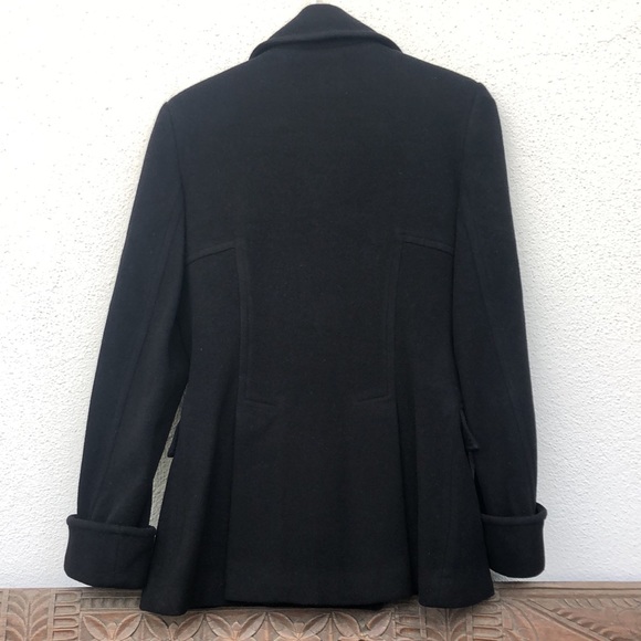 Moda International black wool pea coat - Picture 3 of 5